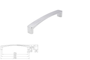 Uchwyt meblowy SIRO 1666-136ZN1 chrom połysk