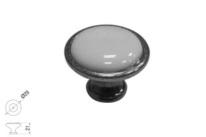 Gałka meblowa SIRO 1700-29PF21ZN29 porcelana/stare srebro