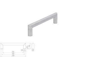 Uchwyt meblowy SIRO 1406-140N1 stal nierdzewna szczotkowana