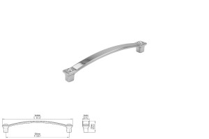 Uchwyt meblowy SIRO 2038-142ZN1J3 chrom połysk/SWAROVSKI