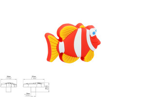 Uchwyt meblowy SIRO H150-53RU6 pomarańczowy/rybka (Produkt bezpieczny dla dzieci)