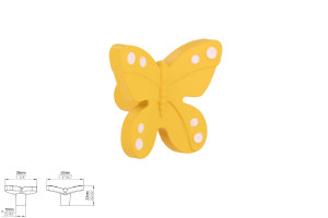 Uchwyt meblowy SIRO H143-40A67 żółty/biały/motyl