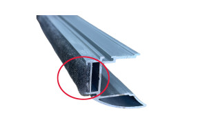 LAGUNA Szczotka szeroka szara 14 mm x 6 mm wpuszczana odbojowa bez kleju, 150 mb - rolka 0099