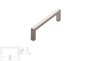 Uchwyt meblowy SIRO 2108-104ZN21 efekt stali nierdzewnej