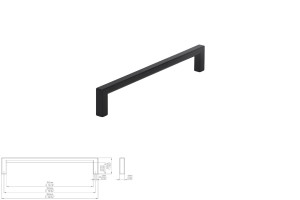 Uchwyt meblowy SIRO 2108-168PB12 czarny matowy