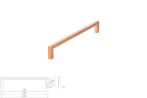 Uchwyt meblowy SIRO 2108-168ZN74 miedź szczotkowana matowa