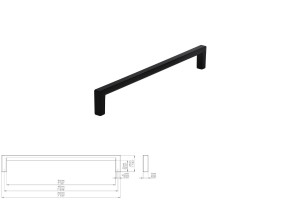 Uchwyt meblowy SIRO 2108-200PB12 czarny matowy