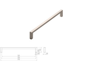 Uchwyt meblowy SIRO 2108-200ZN21 efekt stali nierdzewnej