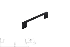 Uchwyt meblowy SIRO 2027-204PB12 czarny matowy