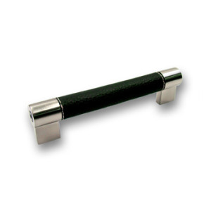 Uchwyt meblowy SIRO H170-150LS7ZN21 skóra czarna/efekt stali nierdzewnej