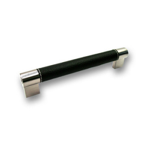 Uchwyt meblowy SIRO H170-182LS7ZN21 skóra czarna/efekt stali nierdzewnej
