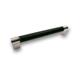 Uchwyt meblowy SIRO H170-214LS7ZN21 skóra czarna/efekt stali nierdzewnej