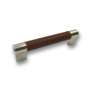 Uchwyt meblowy SIRO H170-150LS8ZN21 skóra brązowa/efekt stali nierdzewnej