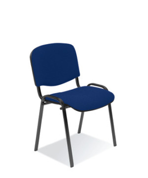 Krzesło konferencyjne, stacjonarne, ISO BLACK C-06 niebieska tapicerka podstawowa producent NOWY STYL