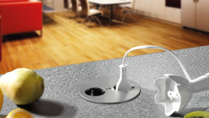 BACHMANN TWIST INOX 2 gniazdka blatowe UTE na biurko, do pokoju dziennego i do kuchni, 931002