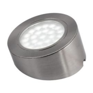 Oświetlenie meblowe OVAL LED z dystansem SKOS 2W stal drapana, barwa NEUTRALNA,12VDC 2m przew. mini amp. Design Light OVAL-2W-SD-SK-40K-01