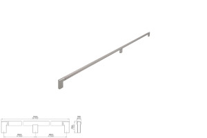 Uchwyt meblowy SIRO 2457-750ZN27ZN27 efekt stali szlachetnej
