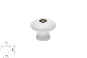 Gałka meblowa SIRO SP8-35MS3 porcelana