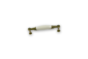 Uchwyt meblowy SIRO 1699-107PF28ZN48 porcelana, stary mosiądz