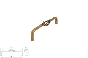 Uchwyt meblowy SIRO 1304-136ZN10 stary mosiądz