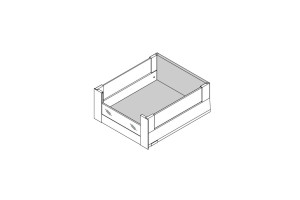 Szuflada PAD Blum Merivobox 500mm, "C" front szkło niskie, Boxcover, Blumotion, Czarny, 40 kg, wewnętrzna, szerokość zew 600mm