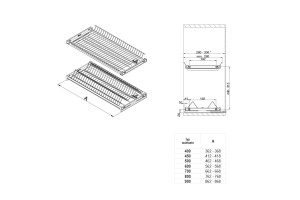 Ociekarka do naczyń LINIA VARIANT 1 (2023) z podstawą aluminiową 50 biała + profil pod plecówkę w komplecie REJS WE06.5725.01.010
