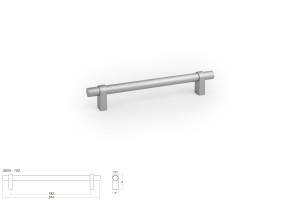 Uchwyt meblowy VIEFE NOBB 0657 rozstaw 192, długość 244 stal szlachetna, inox 0657192L24