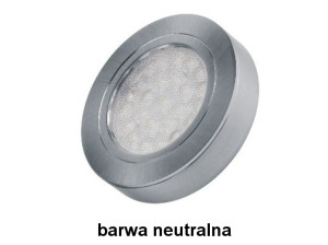Oświetlenie meblowe LED OVAL z dystansem oprawa STAL DRAPANA 2W, barwa NEUTRALNA, 12VDC z 2m przew. mini amp. Design Light OVAL-2W-SD-DY-40K-01