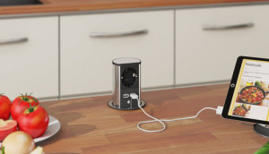 BACHMANN ELEVATOR INOX gniazdko wyciągane z blatu 1xgniazdo UTE z bolcem uziem.+ ładowarka USB, 2,00m 928.020