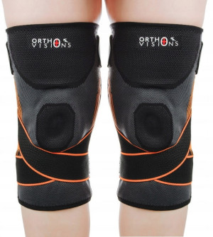 2xOrteza Kolana Stabilizator z Wsparciem Rzepki Opaska Na Kolano Z Taśmami