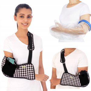 Temblak Na Rękę Bark Z Kieszonką + Osłona Na Gips Folia Wodoodporna