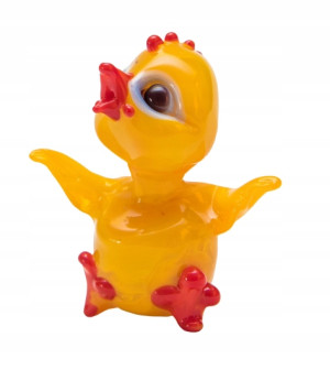 Szklana FIGURKA rzeźba PISKLĄTKO WIELKANOC ŚWIĘTA
