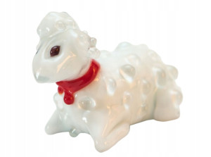 Szklana FIGURKA rzeźba OWIECZKA BARANEK WIELKANOC