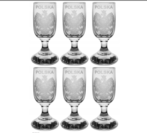 Kieliszki do wódki 20 ml POLSKA Godło 6 szt