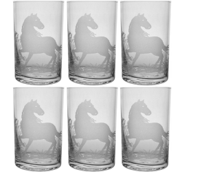 Szklanki do kawy herbaty Krosno 250ml zdobione grawerem seria Konie