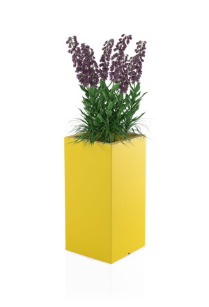  Wysoka kwadratowa donica Monumo Tower pot żółta pełna
pojemność H:70