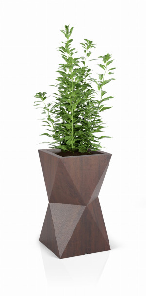  Donica wysoka Valencia, corten, klepsydra, na zewnątrz, 40x40x70 cm
