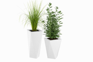  Zestaw 2 Eleganckich Donic Monumo Vaso H:72 & H:59
białych z wewnętrzną półką