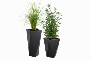  Zestaw 2 Eleganckich Donic Monumo Vaso H:72 & H:59
czarnych z wewnętrzną półką