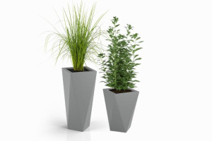  Zestaw 2 Eleganckich Donic Monumo Vaso H:72 & H:59
szarych z wewnętrzną półką