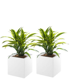  Zestaw 2 Ozdobnych Donic Monumo Pixel Pot białych z
wewnętrzną półką H:40