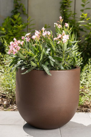  Donica  Primo, okrągła, corten, brąz, do salonu, ø 53, wysokość 50 cm