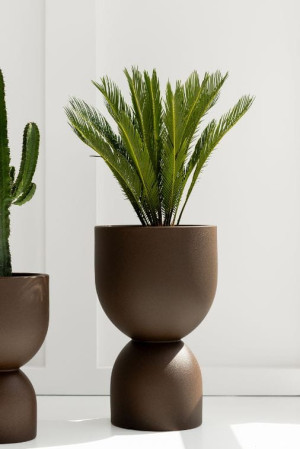 Donica ogrodowa wysoka kielichowa 65 cm efekt corten | Kielich z półką | Monumo