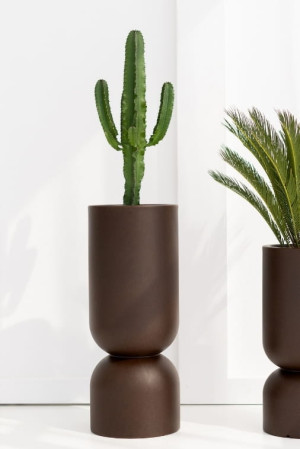 Kielich Donica Perfetto 80 cm na balkon corten effect z wewnętrzną półką Monumo