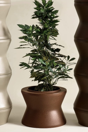 Donica modułowa do salonu 31 cm efekt corten | Stack M z półką | Monumo