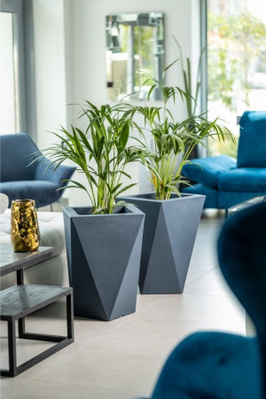  Geometryczna donica Monumo Vaso antracyt z wewnętrzną półką
H:59