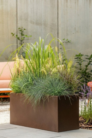  Doniczka ogrodowa Long Slim, corten, długa, 80x30x35 cm
