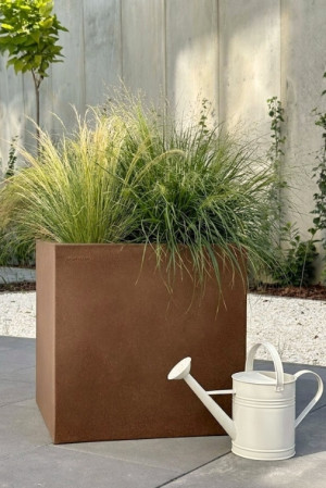  Doniczka kwadratowa 50x50x50 cm, do wnętrz, na zewnątrz, corten