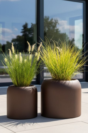  Donice okrągłe, 2 sztuki, zestaw, corten, na taras, Ambienti, duże