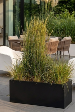 Długa donica prostokątna 85 × 35 × 40 cm czarna | Long Midi | Monumo